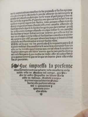 Doctrina del arte de la cavallería (facsímil).