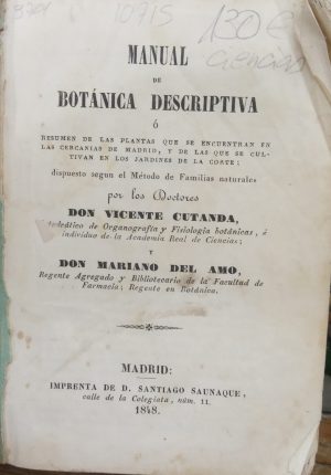 Botánica descriptiva.