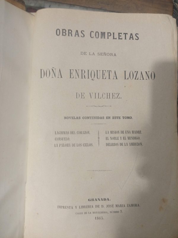 Obras completas de Enriqueta Lozano. 3 vols.