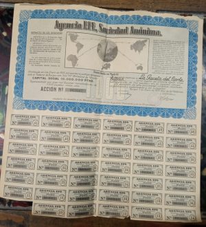 Acción Agencia EFE Sociedad Anónima 1939.